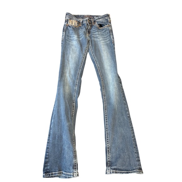 Grace In LA Womens Jeans Size 26 Easy Fit Embellished Pockets Bootcut Denim Y2K - Picture 1 of 8